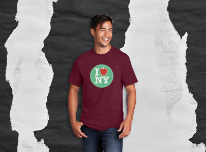 Custom imprinted T-Shirts for New York, NY with a local business logo