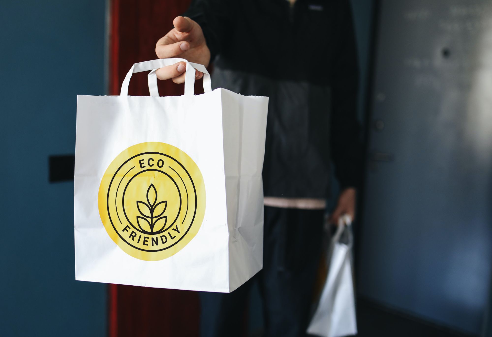 hand holding custom printed bag