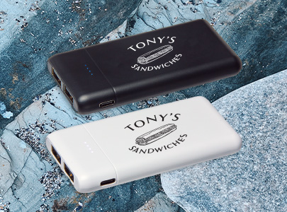 Custom imprinted Chargers for New York, NY with a local business logo